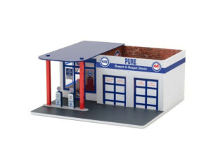 Diorama Mechanics Corner Series 3  Bomba bencinera Vintage Pure Oil Metalico  1:64