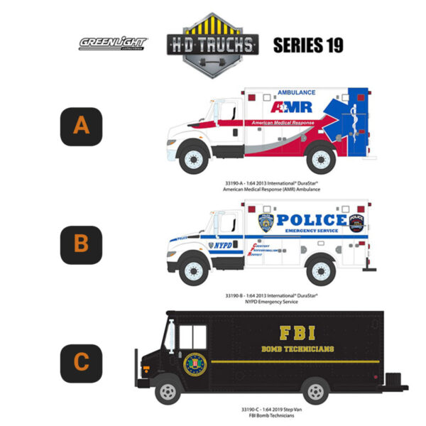 H.D. Trucks Series 19 Assortment Furgones Ram Ford Transit