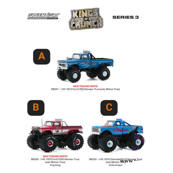 Kings of Crunch Series 3 Monster trucks 1:43