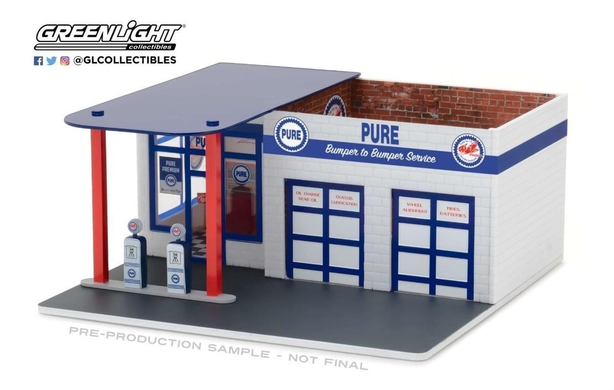 Mechanics Corner serie 2 Pure Oil Estacion servicio bomba  bencinera Diorama Metalico