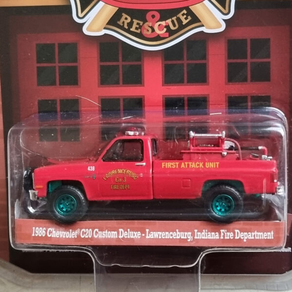 GREENMACHINE CHEVROLET C20 CUSTOM DE LUXE BOMBEROS INDIANA 1:64