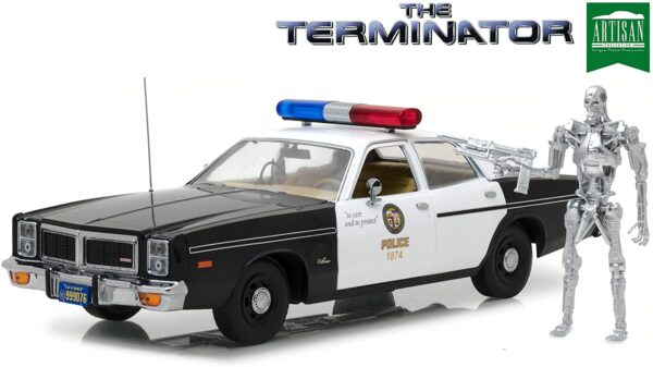 1977 Dodge Monaco Metropolitan Police w/ T-800 Endoskeleton Figure - Imagen 2