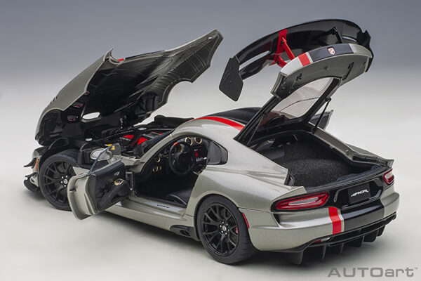 DODGE VIPER ACR 2017 BILLET SILVER METALLIC BLACK STRIPES - Imagen 4