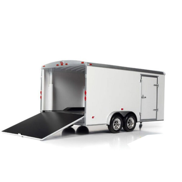 Enclosed Trailer White 1:18