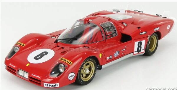 GMP FERRARI 512S 5.0L V12 LONG TAIL TEAM SPA FERRARI SEFAC N 8 24h LE MANS 1970 A.MERZARIO - C.REGAZZONI 1:18 - Imagen 2