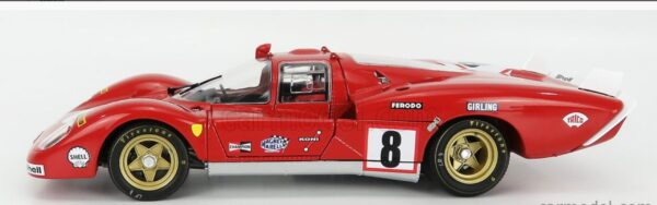 GMP FERRARI 512S 5.0L V12 LONG TAIL TEAM SPA FERRARI SEFAC N 8 24h LE MANS 1970 A.MERZARIO - C.REGAZZONI 1:18 - Imagen 4