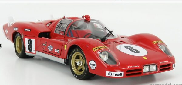 GMP FERRARI 512S 5.0L V12 LONG TAIL TEAM SPA FERRARI SEFAC N 8 24h LE MANS 1970 A.MERZARIO - C.REGAZZONI 1:18 - Imagen 5