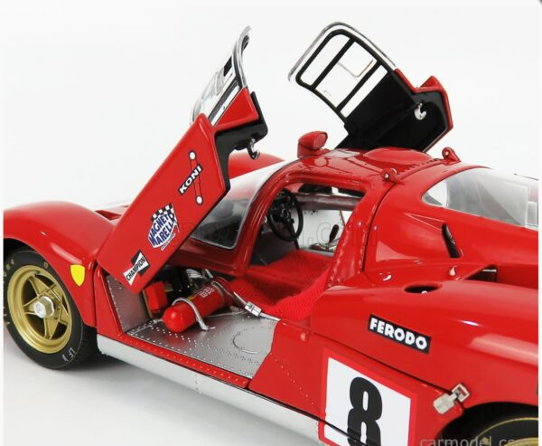 GMP FERRARI 512S 5.0L V12 LONG TAIL TEAM SPA FERRARI SEFAC N 8 24h LE MANS 1970 A.MERZARIO - C.REGAZZONI 1:18 - Imagen 12