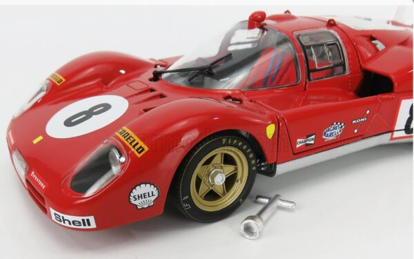 GMP FERRARI 512S 5.0L V12 LONG TAIL TEAM SPA FERRARI SEFAC N 8 24h LE MANS 1970 A.MERZARIO - C.REGAZZONI 1:18 - Imagen 13