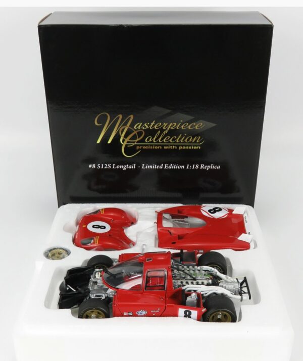 GMP FERRARI 512S 5.0L V12 LONG TAIL TEAM SPA FERRARI SEFAC N 8 24h LE MANS 1970 A.MERZARIO - C.REGAZZONI 1:18 - Imagen 14