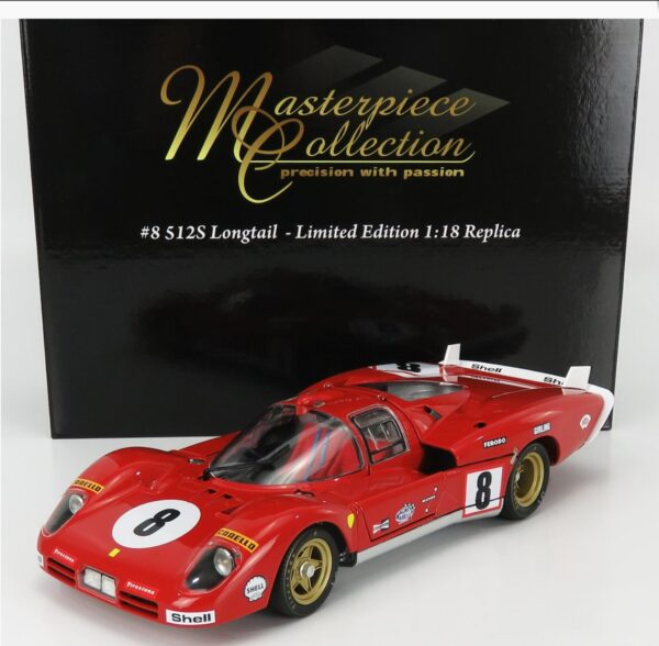 GMP FERRARI 512S 5.0L V12 LONG TAIL TEAM SPA FERRARI SEFAC N 8 24h LE MANS 1970 A.MERZARIO - C.REGAZZONI 1:18